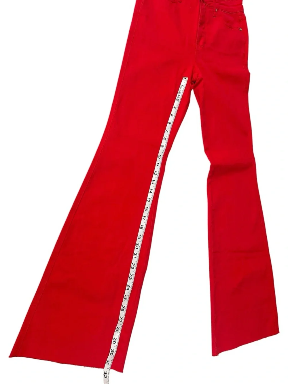 Judy Blue High Waist Tummy Control Garment Dyed Red Flare Jeans 5/27